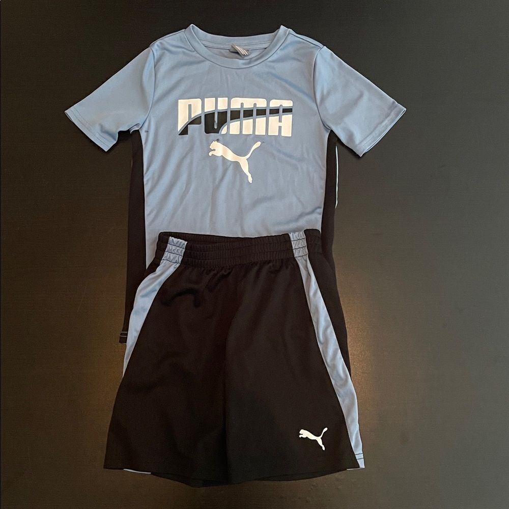 Puma Kids Black and Gray Sports Shorts